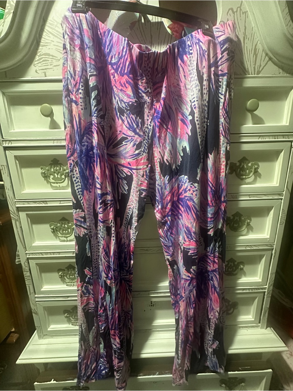 Lilly Pulitzer Luxletic Tropical Print Wide Leg Palazzo Pants XL